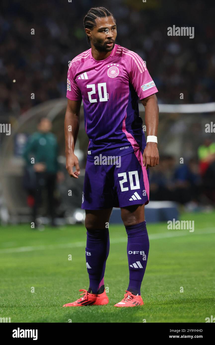 Zenica, Bosnie-Herzégovine. 11 octobre 2024. Football, Ligue des Nations A, Bosnie-Herzégovine - Allemagne, phase de groupes, Groupe 3, journée 3, Stadion Bilino Polje, Allemand Serge Gnabry. Crédit : Christian Charisius/dpa/Alamy Live News Banque D'Images