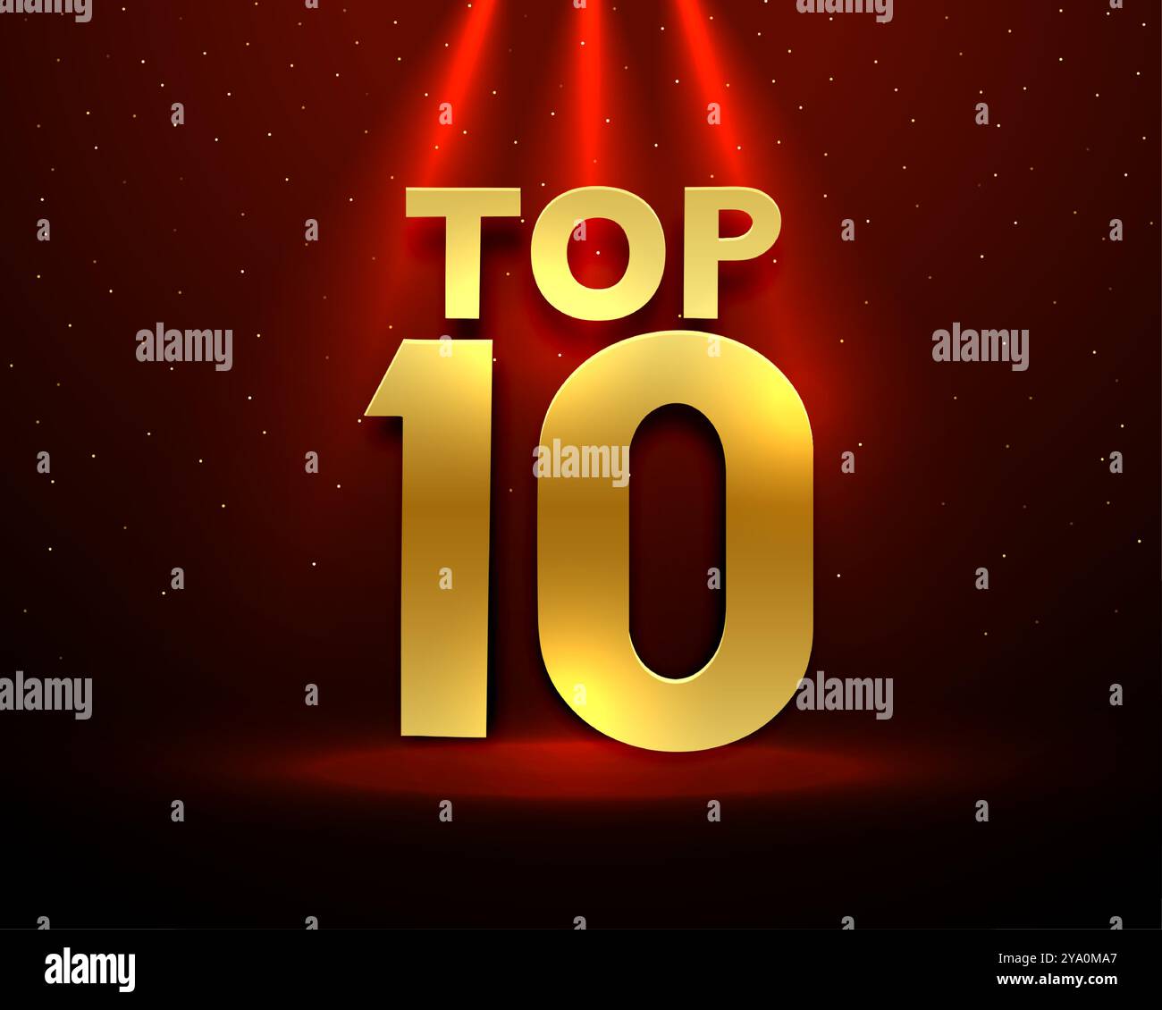 top 10 fond de classement populaire avec vecteur d'effet de lumière de mise au point Illustration de Vecteur