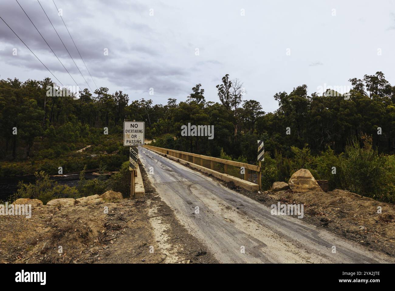 La zone autour de Huon River et Southwood Rd à Lonnvale près de Geeveston, une zone du patrimoine mondial en Tasmanie Australie Banque D'Images