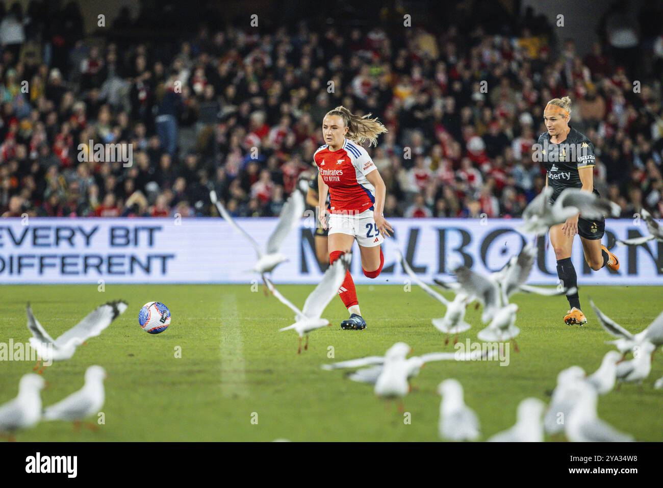 MELBOURNE, AUSTRALIE, 24 MAI : Teyah Goldie, de l'Arsenal Women FC, alors qu'elle jouait avec l'équipe féminine A-League All Stars pendant la semaine mondiale du football au Banque D'Images