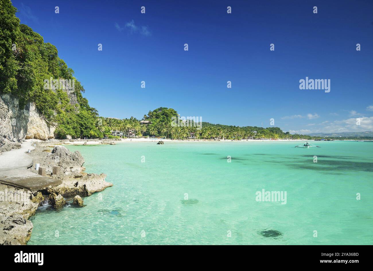 Boracay Island philippines vue sur la plage tropicale diniwid vers le continent Banque D'Images