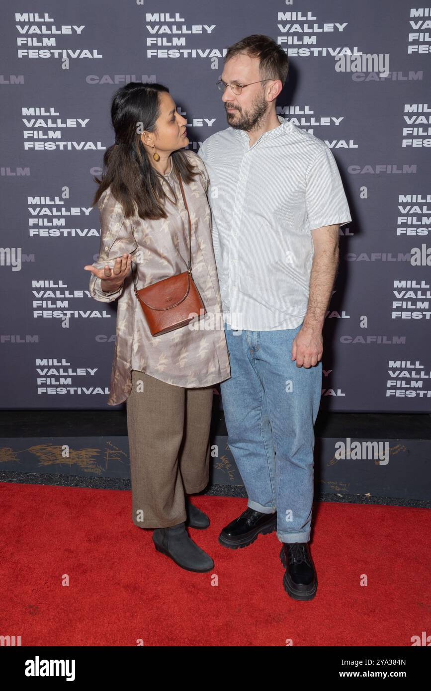 Le réalisateur Payal Kapadia et le producteur Thomas Hakim assistent à la projection de « All We Imagine as Light » lors du 47e Mill Valley film Festival au Smith Rafael film Center le 11 octobre 2024 à San Rafael, Californie. Photo : Picture Happy/imageSPACE pour MVFF/SIPA USA crédit : SIPA USA/Alamy Live News Banque D'Images