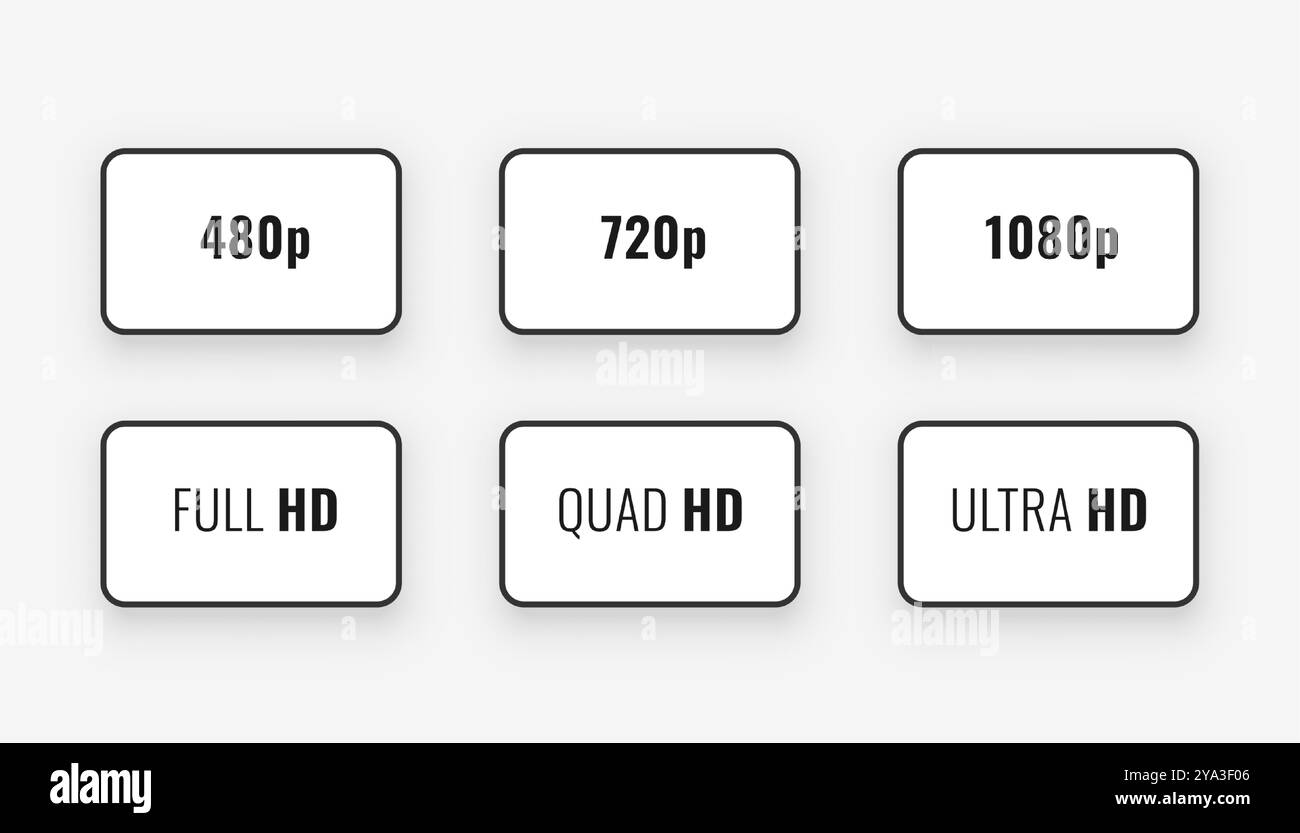 pack de vecteur de conception d'icône de balise de dimension de résolution d'écran Illustration de Vecteur