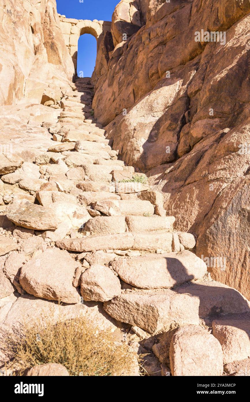Mont Sinaï, Mont Moïse en Egypte. Afrique Banque D'Images