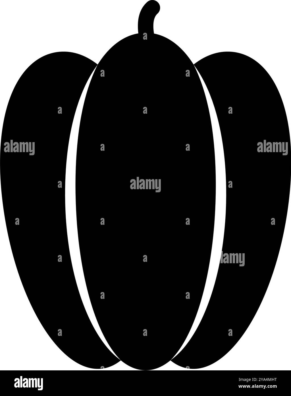 Icône de silhouette de poivre vert. Vecteur modifiable. Illustration de Vecteur