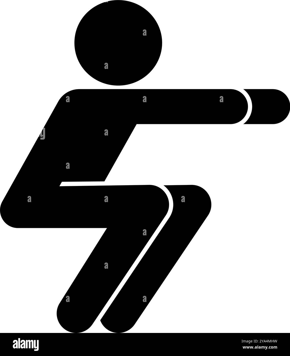 Icône de silhouette de personne accroupie. Vecteur modifiable. Illustration de Vecteur