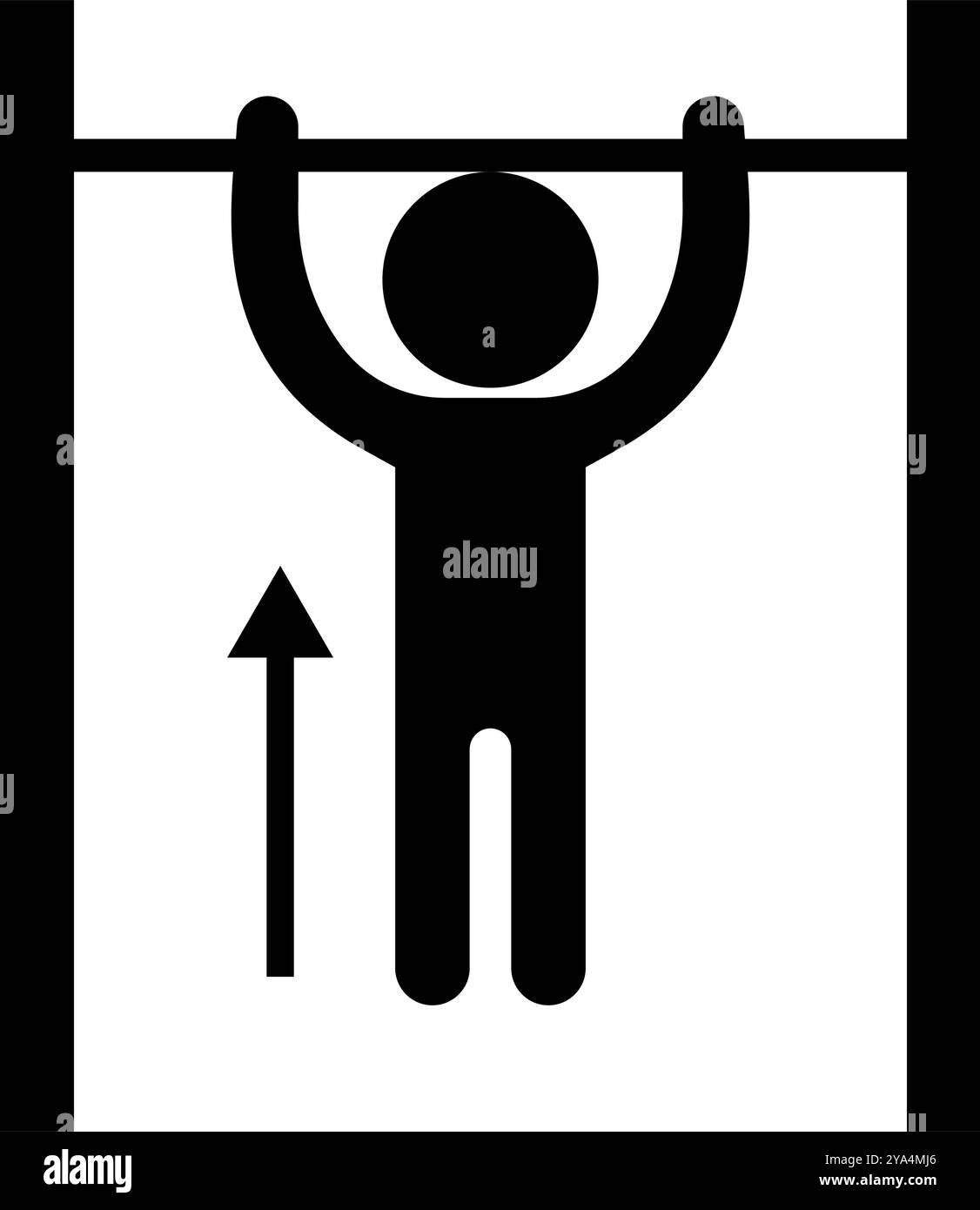 Personne effectuant une silhouette de pull-up. Personne faisant la silhouette mentonnière. Vecteur modifiable. Illustration de Vecteur