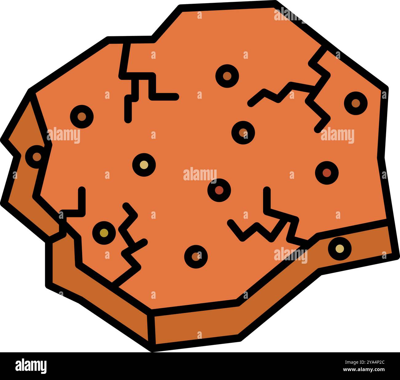 Icône de minerai de bauxite fissuré. Vecteur modifiable. Illustration de Vecteur