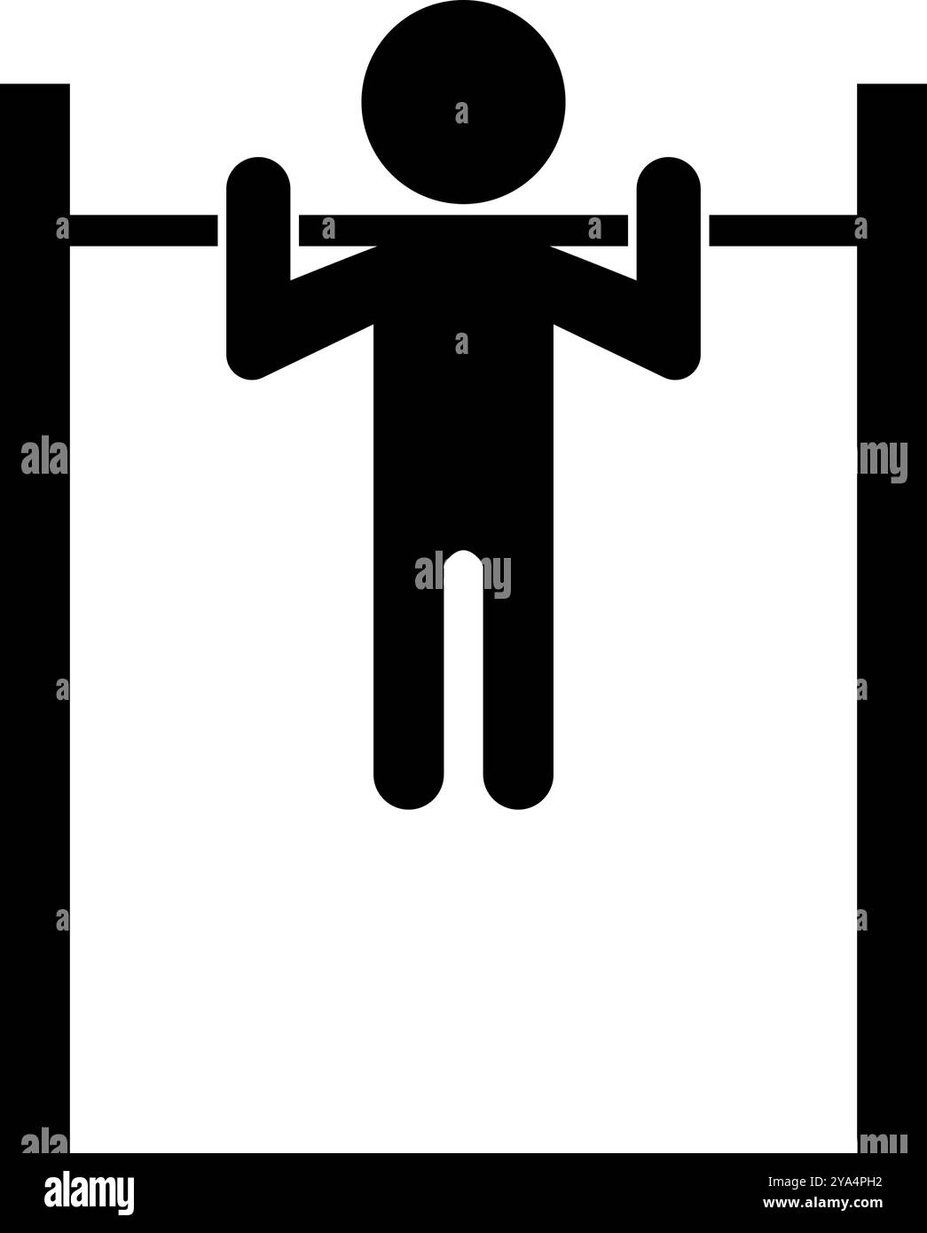 La personne effectuant des exercices de traction Silhouette. Vecteur modifiable. Illustration de Vecteur