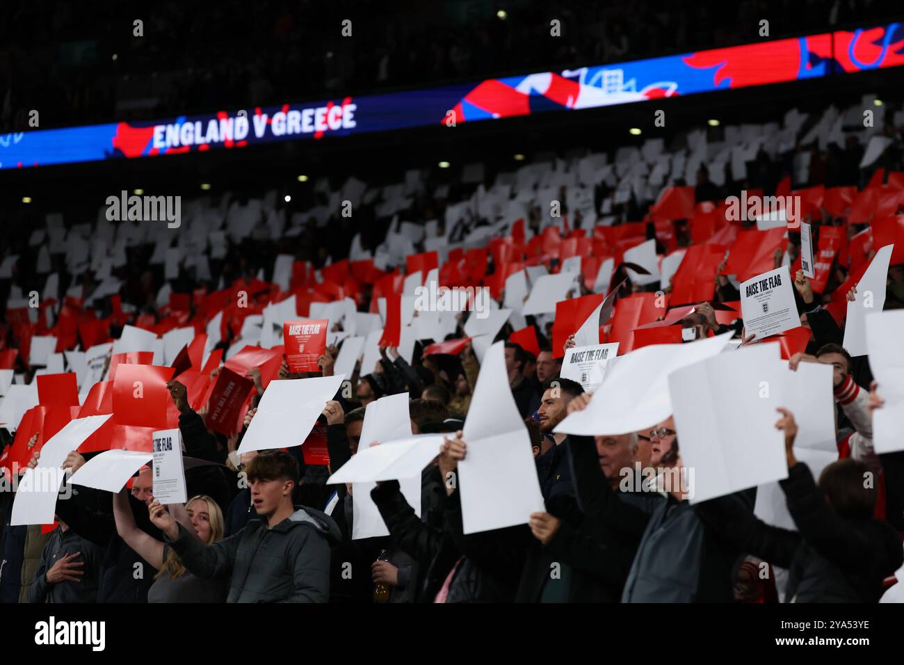 Fans d'Angleterre - Angleterre v Grèce, UEFA Nations League, stade de Wembley, Londres, Royaume-Uni - 10 octobre 2024 pour usage éditorial exclusif Banque D'Images