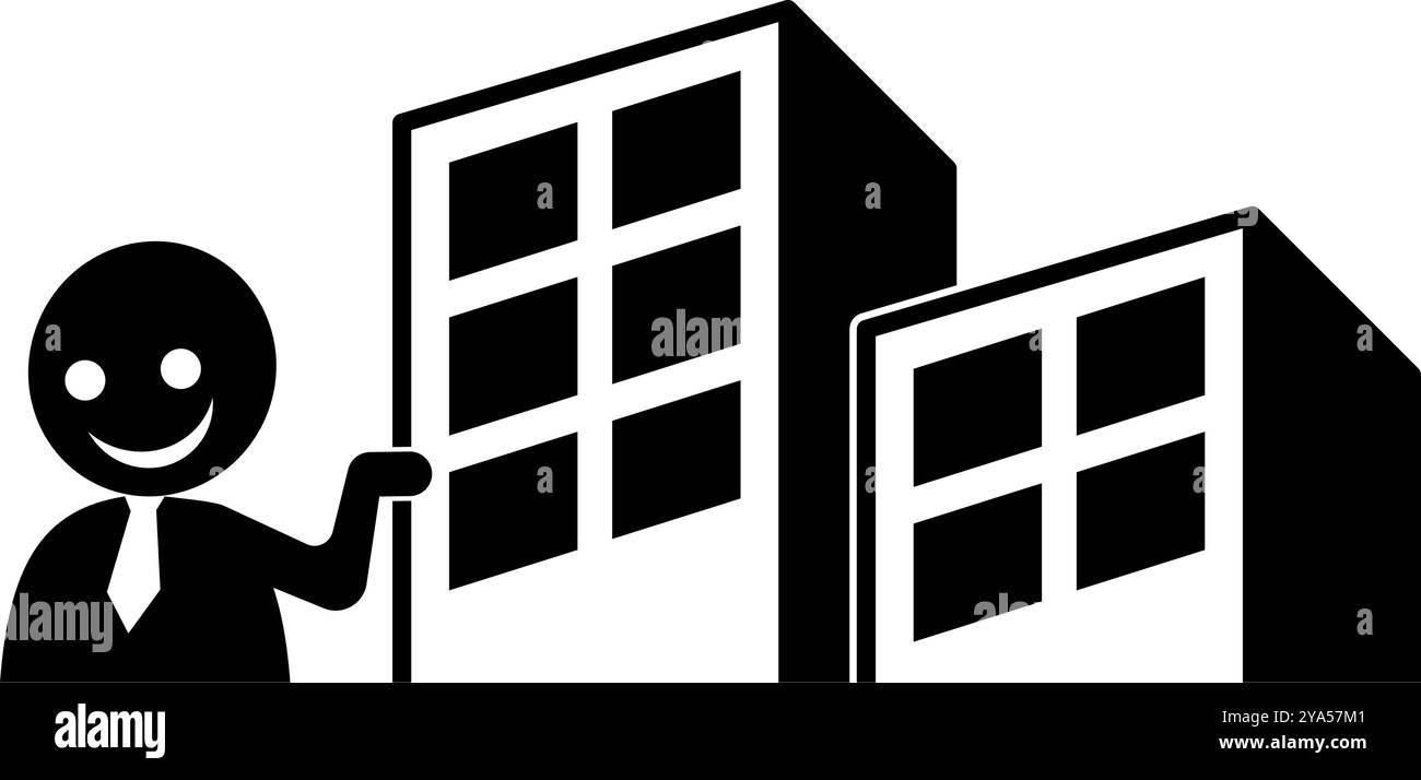 Icône d'agent immobilier douteuse. Vecteur modifiable. Illustration de Vecteur