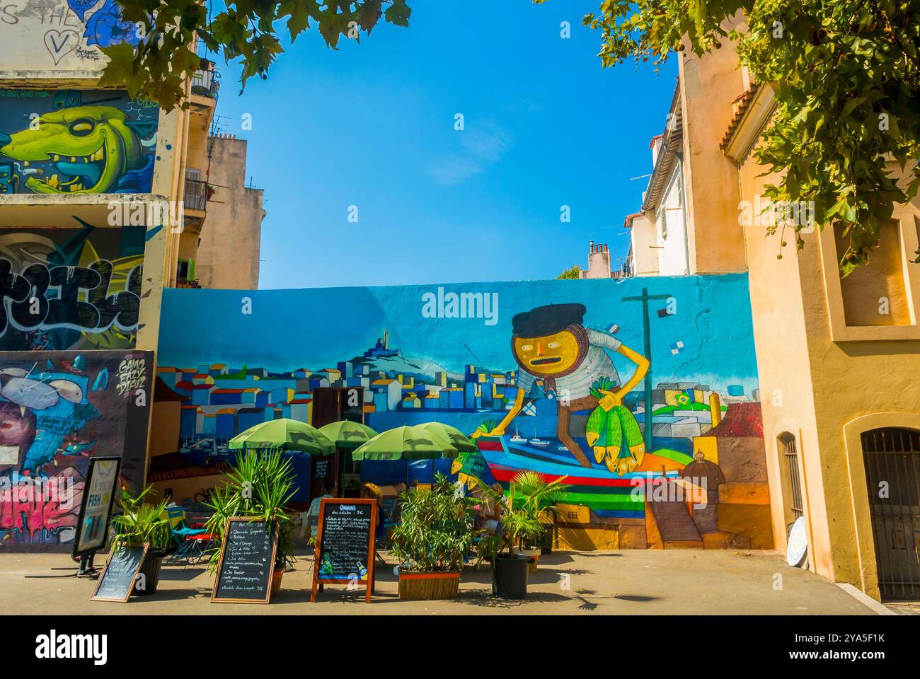 Marseille, FRANCE, Vieux Centre, Street Art, quartier, le panier » Banque D'Images