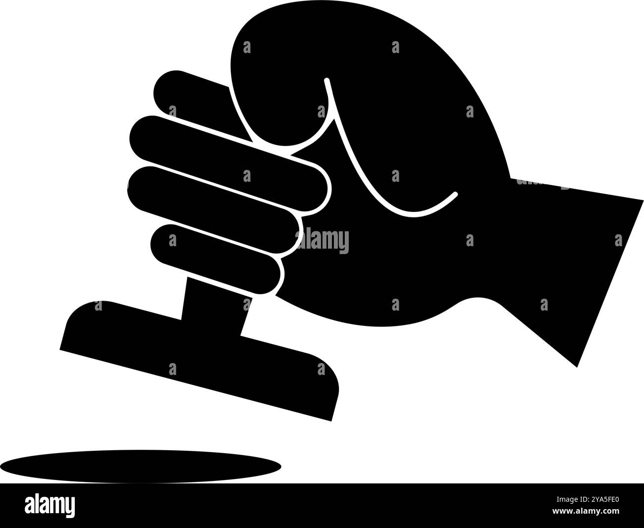 Icône de silhouette de main d'estampage. Vecteur modifiable. Illustration de Vecteur