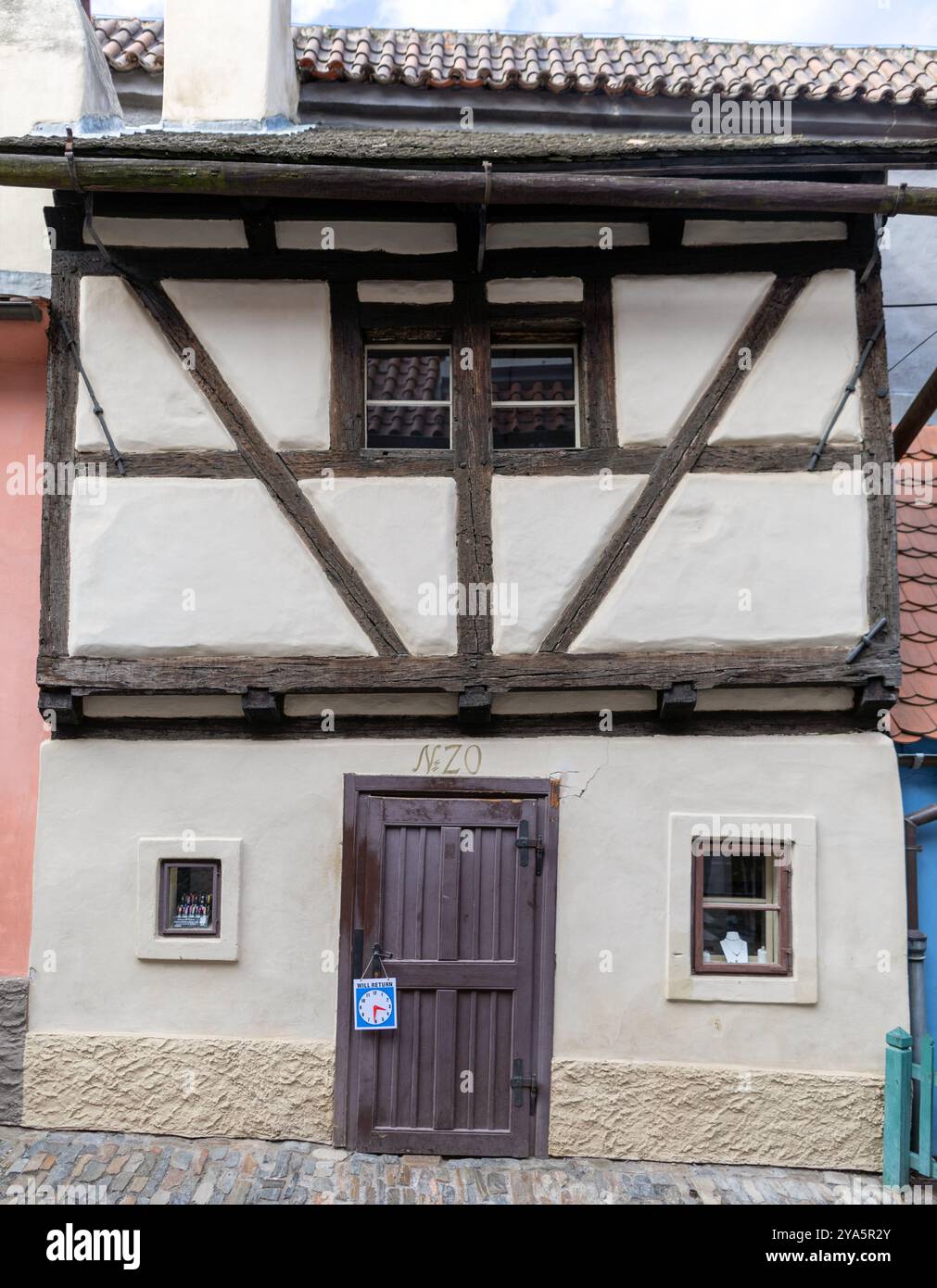 Une maison médiévale dans Golden Lane tchèque Banque D'Images