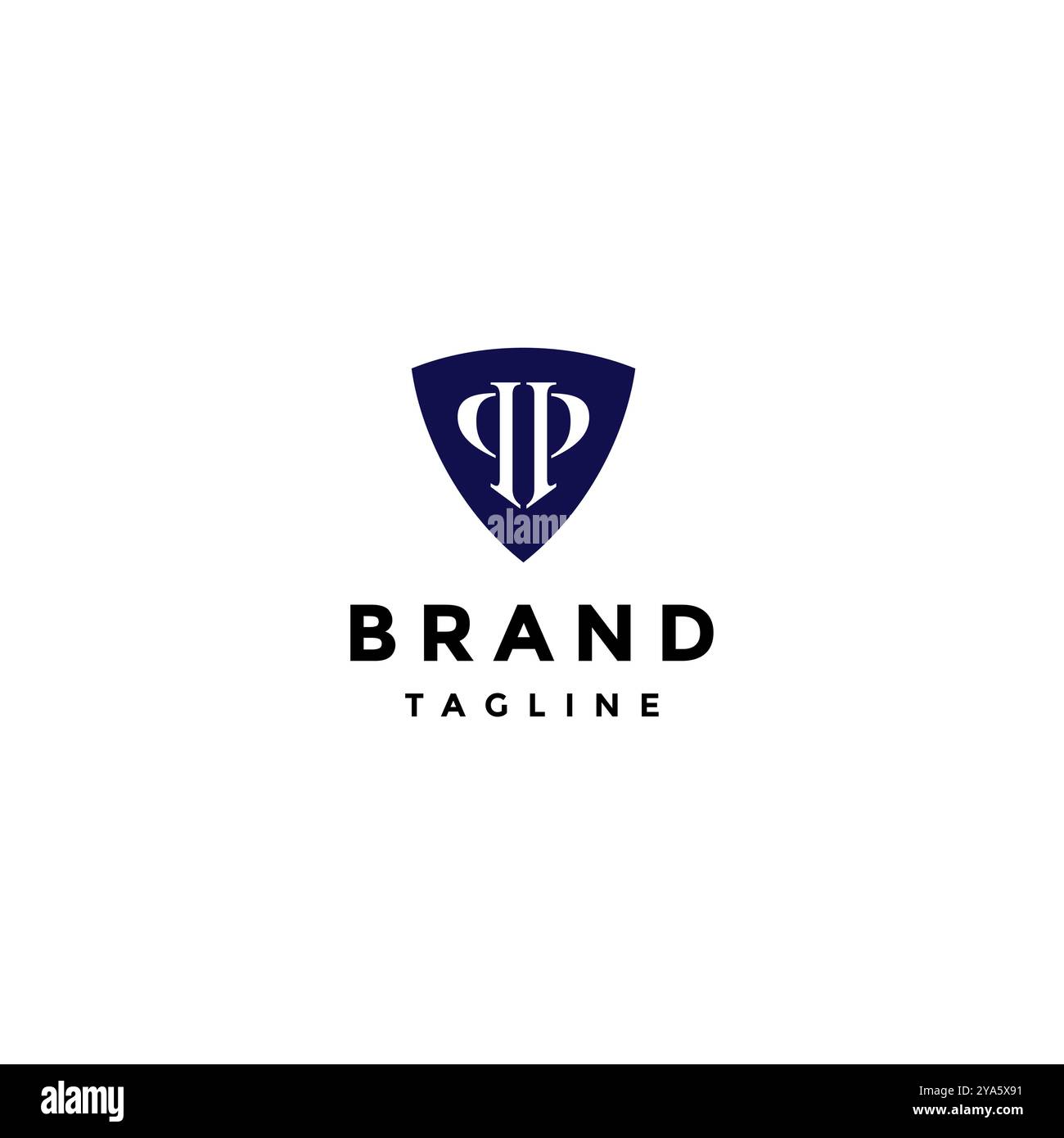 Lettre initiale PP Inside Shield Icon Design. Symbole de bouclier avec lettres PP à l'intérieur de la conception. Illustration de Vecteur