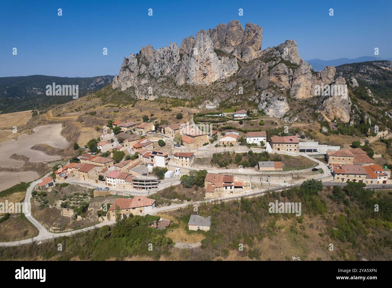 Vue de Cellorigo, la Rioja, Espagne Banque D'Images
