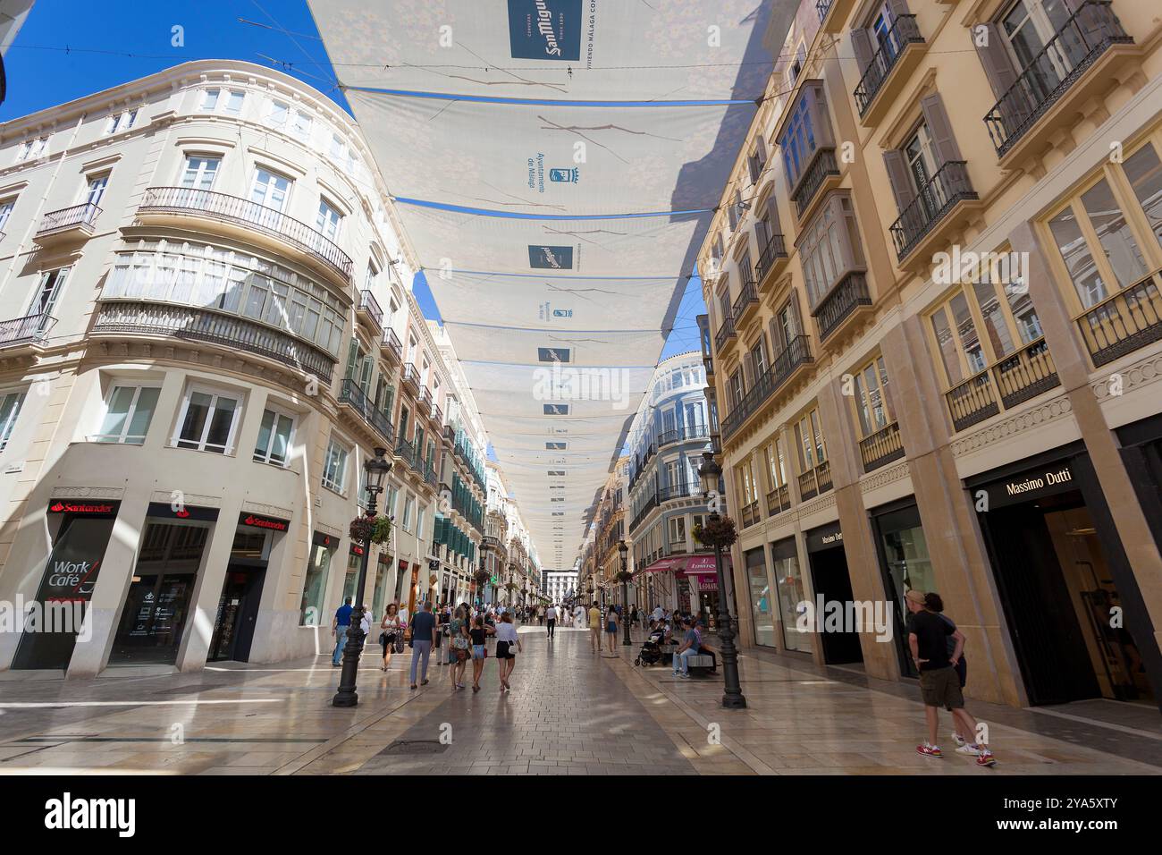 Rue Larios à Malaga, Andalousie, Espagne Banque D'Images