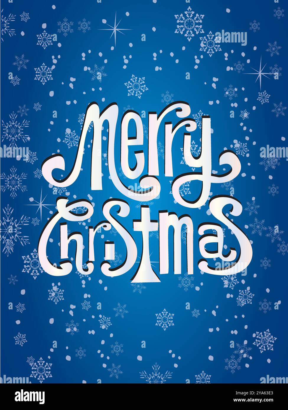 Joyeux noël est écrit en blanc sur fond bleu. Le fond est rempli de flocons de neige Illustration de Vecteur Joyeux noël est écrit en blanc sur fond bleu. Le fond est rempli de flocons de neige Illustration de Vecteur