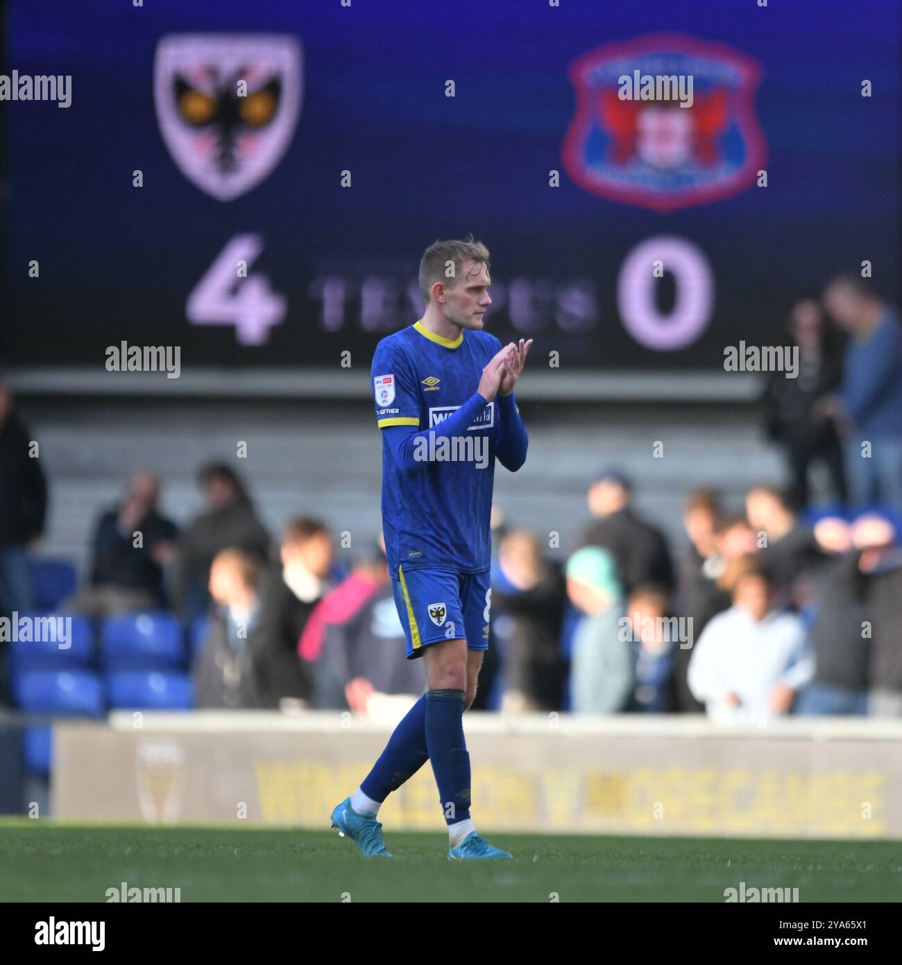 Londres, Angleterre. 12 octobre 2024. Callum Maycock après le match de Sky Bet EFL League Two entre l'AFC Wimbledon et Carlisle United au Cherry Red Records Stadium de Londres. Kyle Andrews/Alamy Live News Banque D'Images