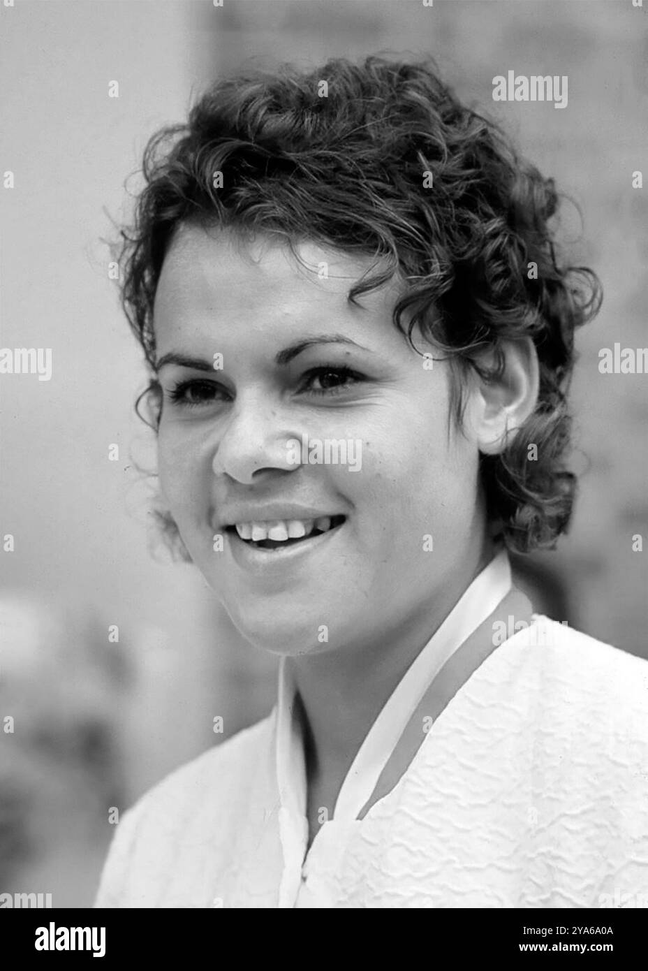 Evonne Goolagong. Portrait de la joueuse de tennis australienne Evonne Fay Goolagong Cawley (née en 1951) en 1973 Banque D'Images