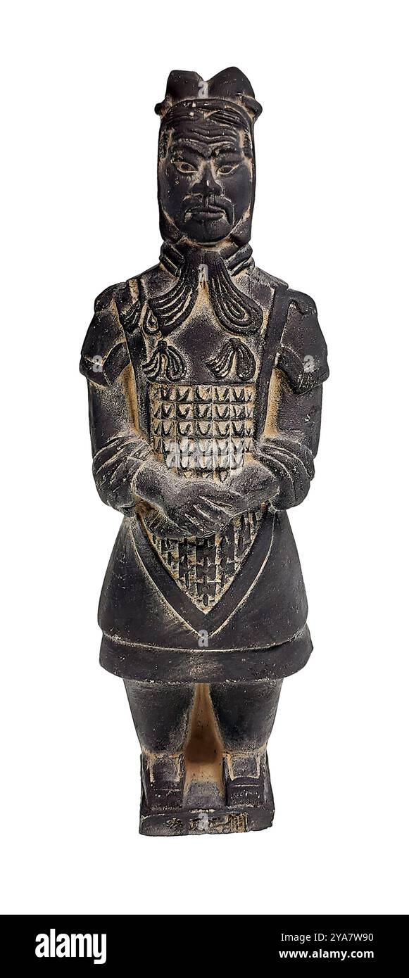 Soldat en terre cuite avec les mains pliées fait partie de l'ancienne armée chinoise Banque D'Images