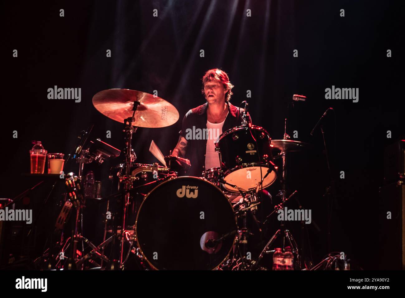 Londres, Royaume-Uni. 12 octobre 2024. Le groupe de rock australien Jet revient à Londres pour promouvoir son nouveau single avec un concert au Kentish Town Forum. Cristina Massei/Alamy Live News Banque D'Images