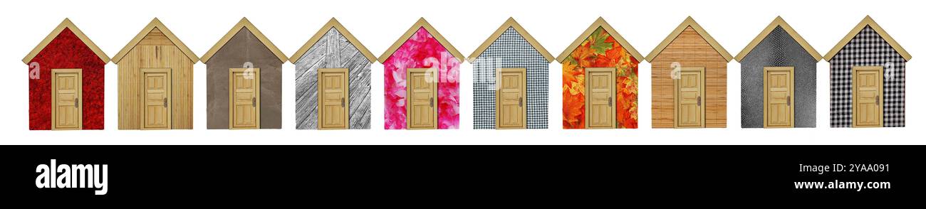 Une rangée de petites maisons représentant la maison des gens Banque D'Images