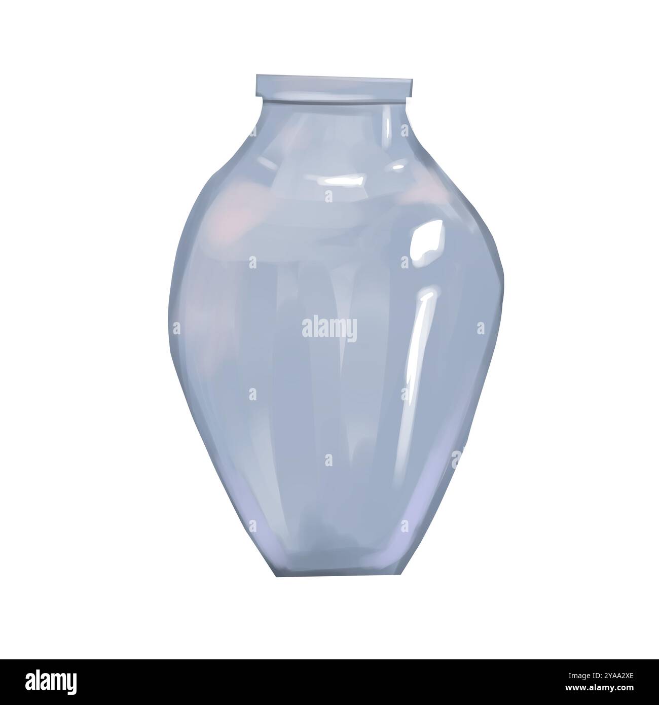Le vase de couleur bleu clair dans un style pittoresque, élément de la bibliothèque magique set, pour l'impression et la conception Web Banque D'Images
