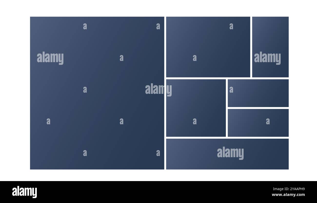 le modèle blanc de collage de grille d'image décorative organise le vecteur de mémoire spécial Illustration de Vecteur