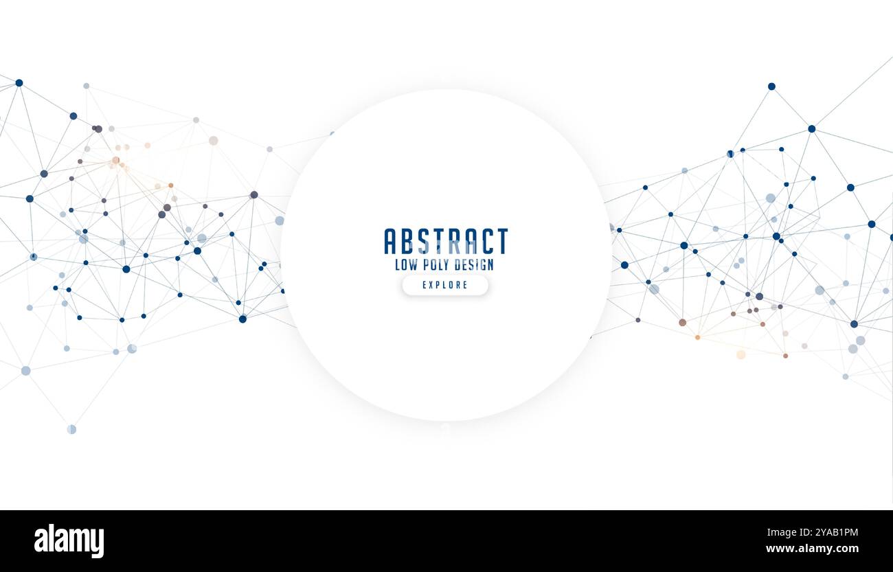 bannière scientifique polygonale basse abstraite pour vecteur de connectivité technologique Illustration de Vecteur
