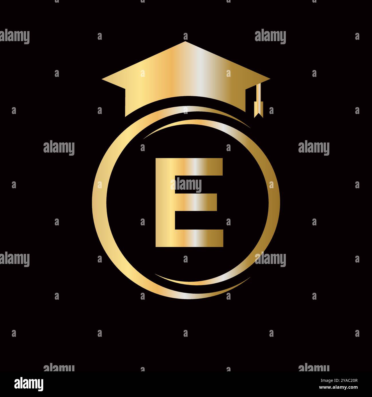 Lettre E modèle de logo éducation. Concept de logotype d'éducation avec élément vectoriel Alphabet W. Illustration de Vecteur