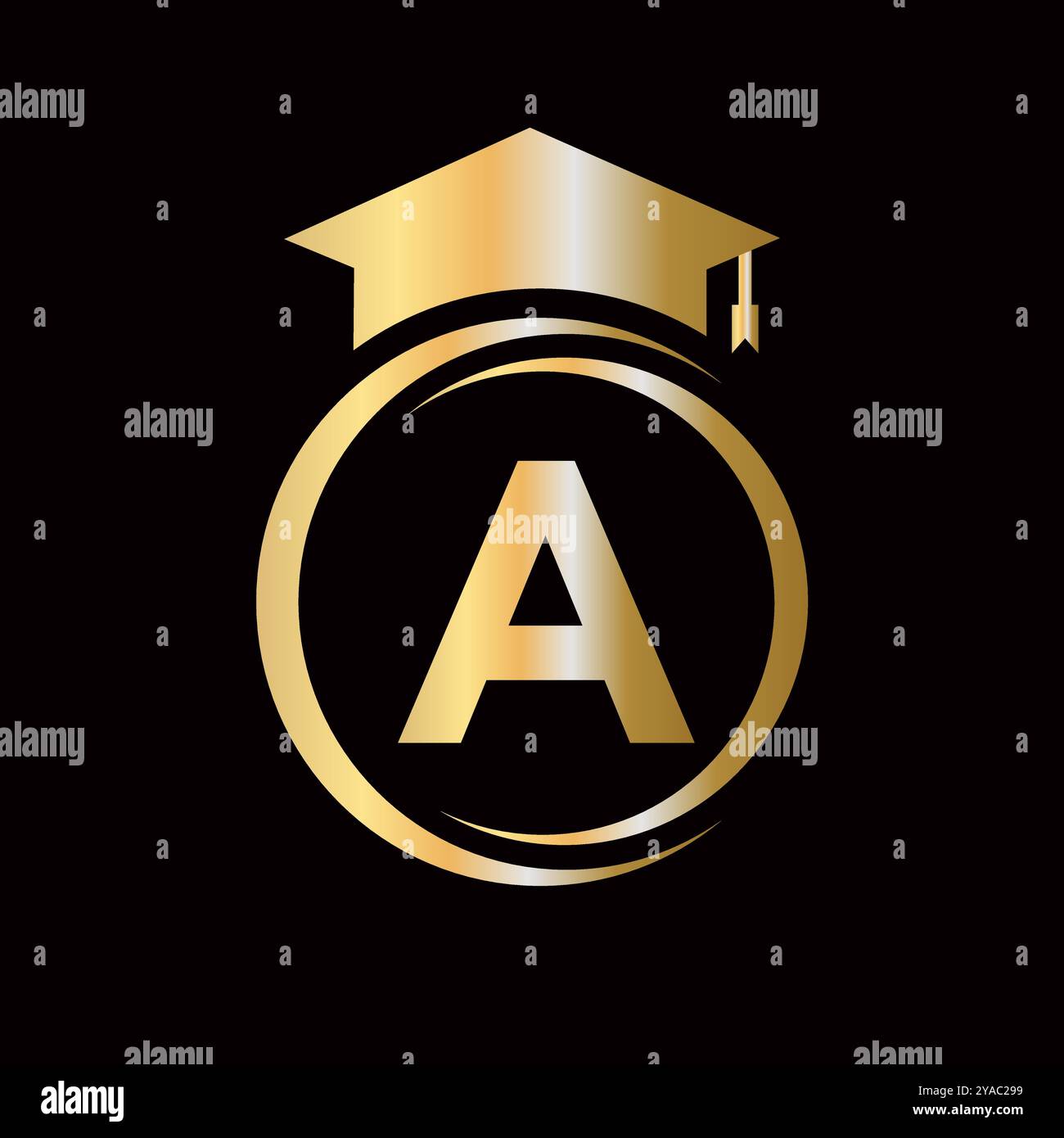 Lettre A modèle de logo éducation. Concept de logotype d'éducation avec élément vectoriel Alphabet W. Illustration de Vecteur