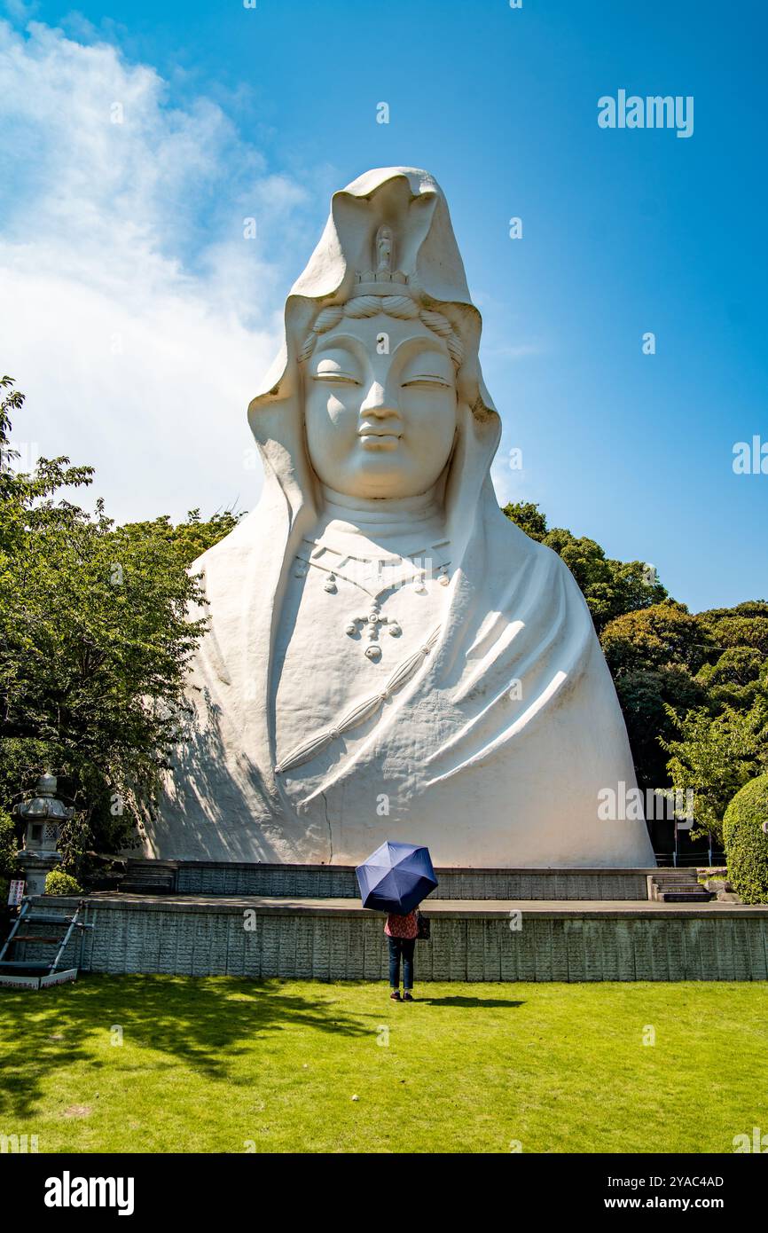 Ofuna Kannon ji Big buddha Head in 1 Kamakura, Kanagawa, Japon Banque D'Images