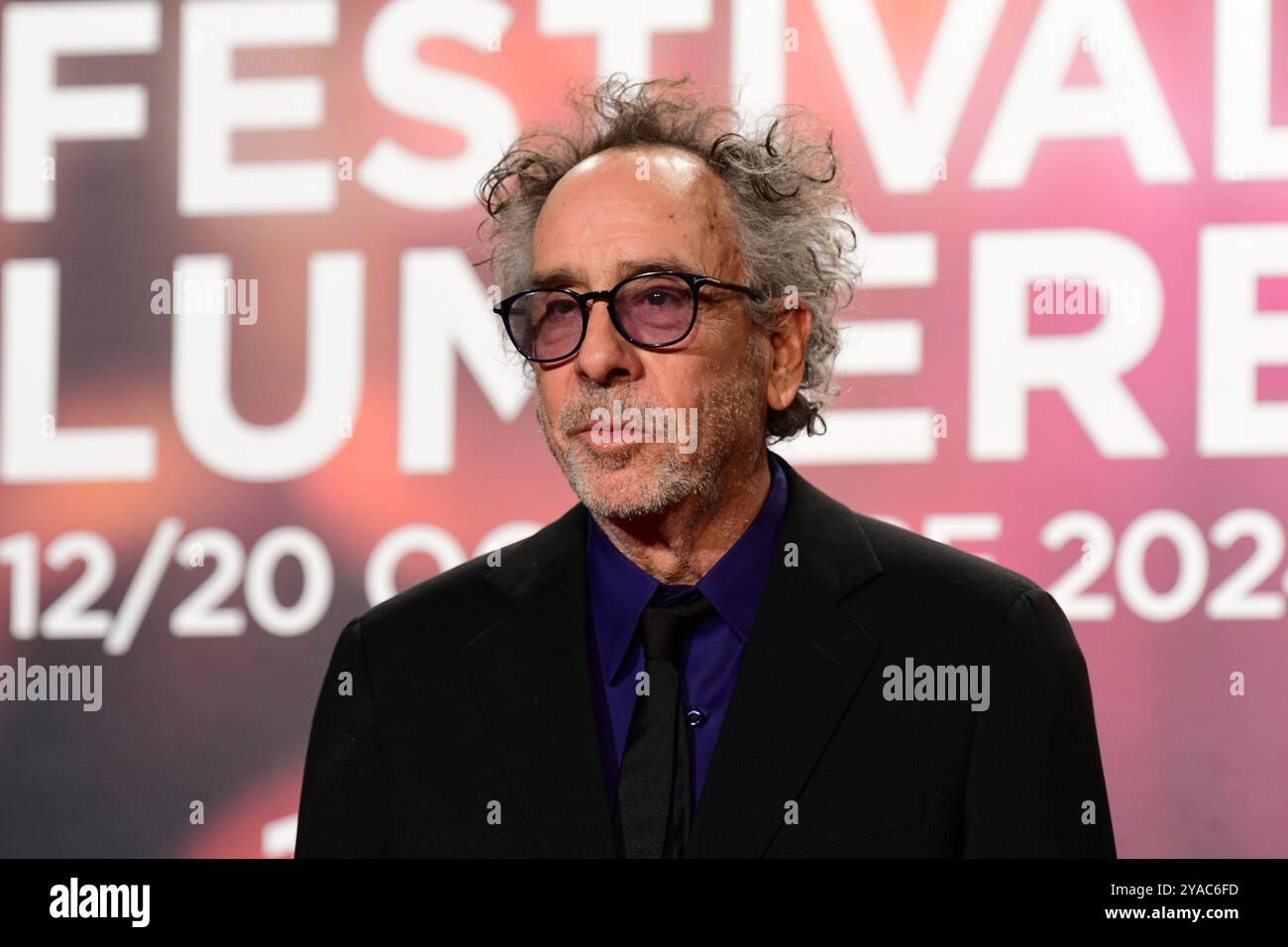Lyon, France. 12 octobre 2024. Portrait de Tim Burton lors de la soirée d’ouverture du festival lumière à Lyon, France, le 12 octobre 2024. (Photo de Romain Doucelin/NurPhoto) crédit : NurPhoto SRL/Alamy Live News Banque D'Images