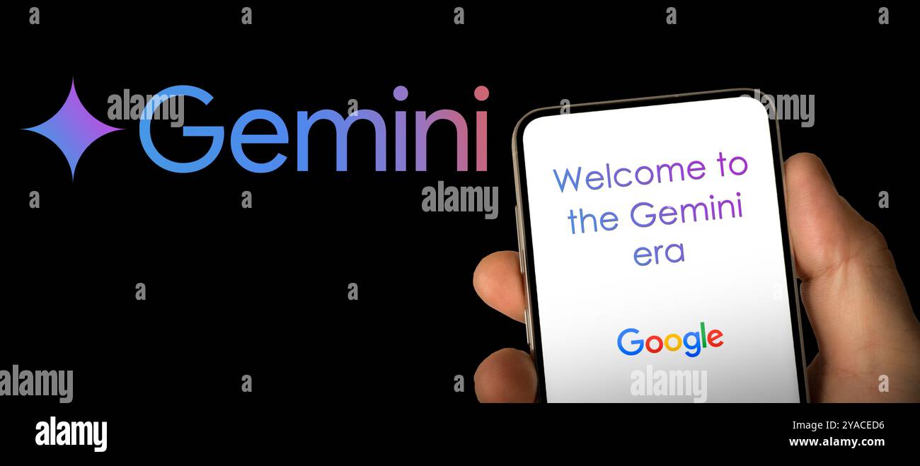 Bienvenue à l'ère Gemini par Google Banque D'Images