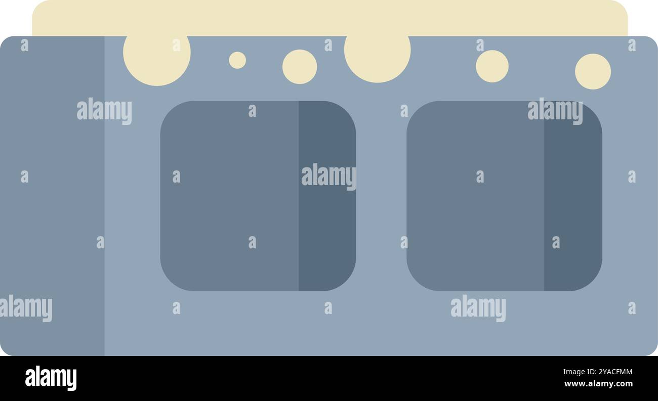 Cuisinière de cuisine moderne avec deux brûleurs et boutons de commande, parfait pour les cuisines minimalistes et les amateurs de cuisine Illustration de Vecteur