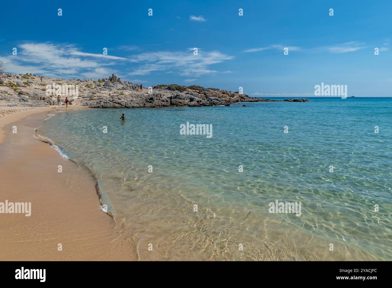 Un aperçu de la plage de Su Giudeu, Domus de Maria, Sardaigne, Italie Banque D'Images