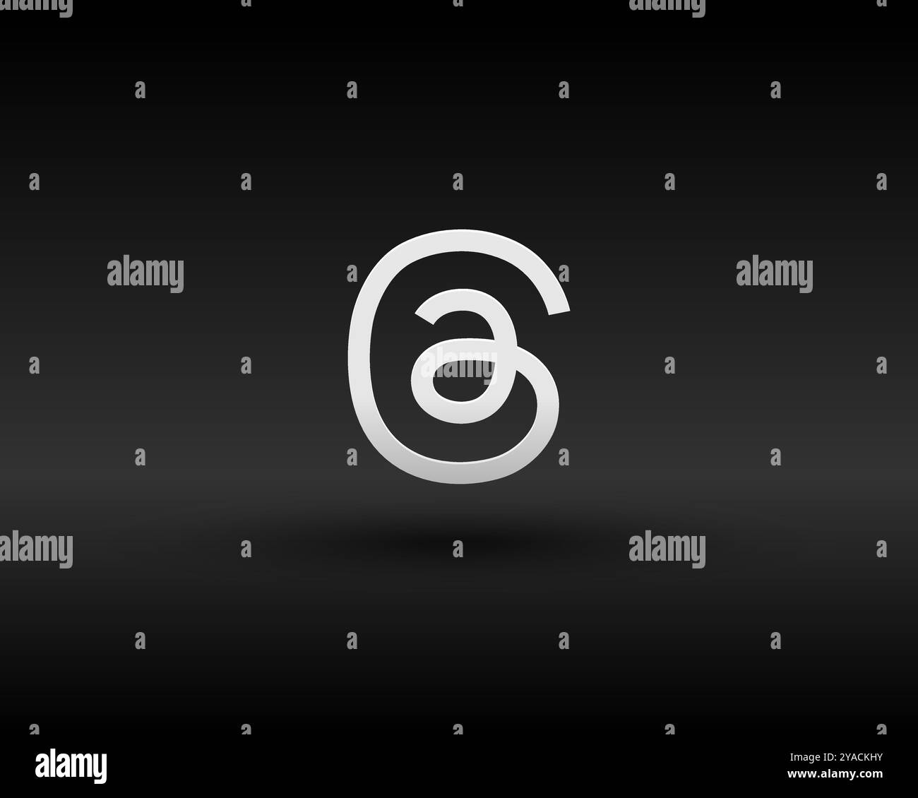 logo de l'application threads sur fond vectoriel noir Illustration de Vecteur