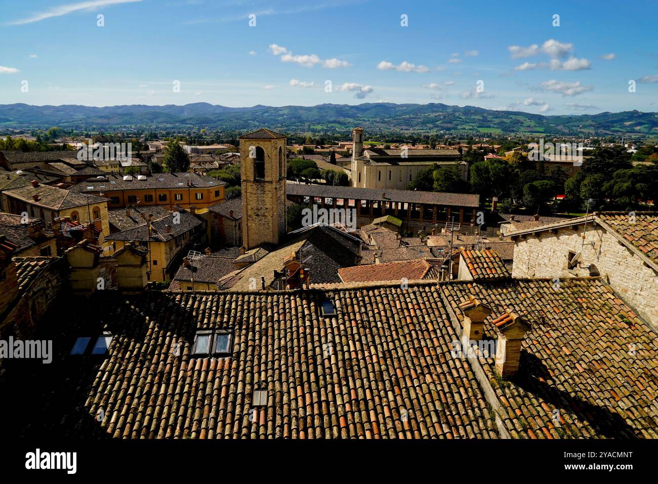 Le tracé médiéval parfaitement conservé du village de Gubbio, Ombrie, Italie Banque D'Images