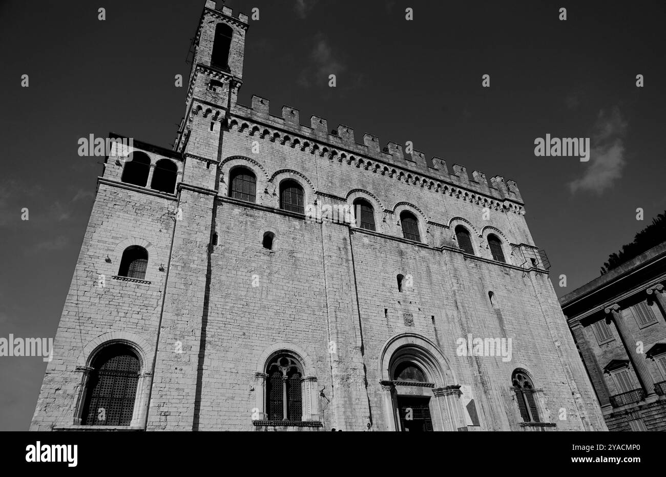 Le tracé médiéval parfaitement conservé du village de Gubbio, Ombrie, Italie Banque D'Images