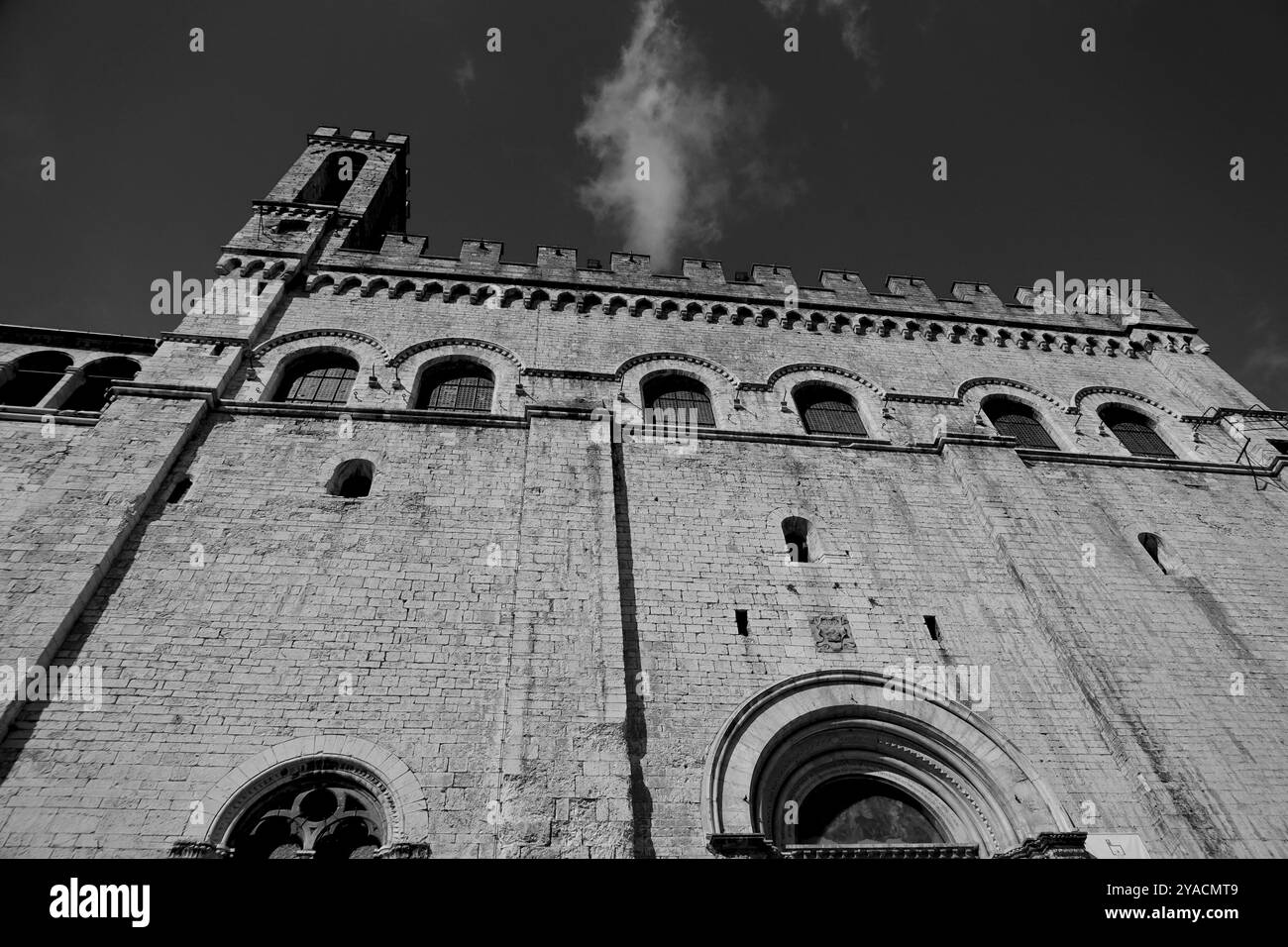 Le tracé médiéval parfaitement conservé du village de Gubbio, Ombrie, Italie Banque D'Images
