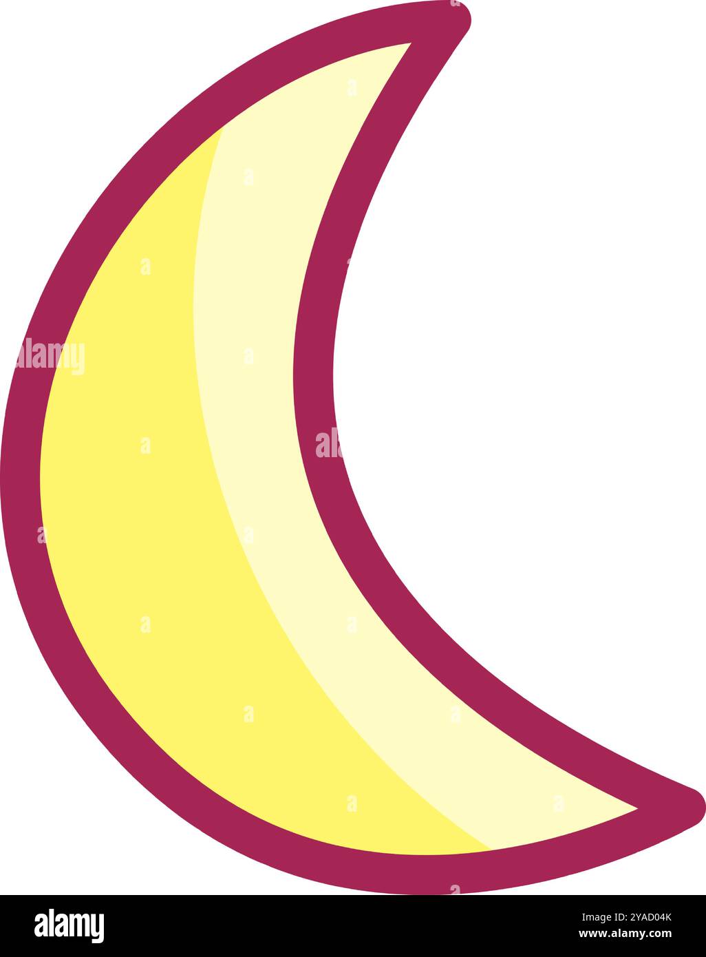 Le motif croissant de lune éclatant présente des tons jaunes doux bordés d'un riche contour marron créant un visuel ludique mais frappant idéal pour divers Illustration de Vecteur