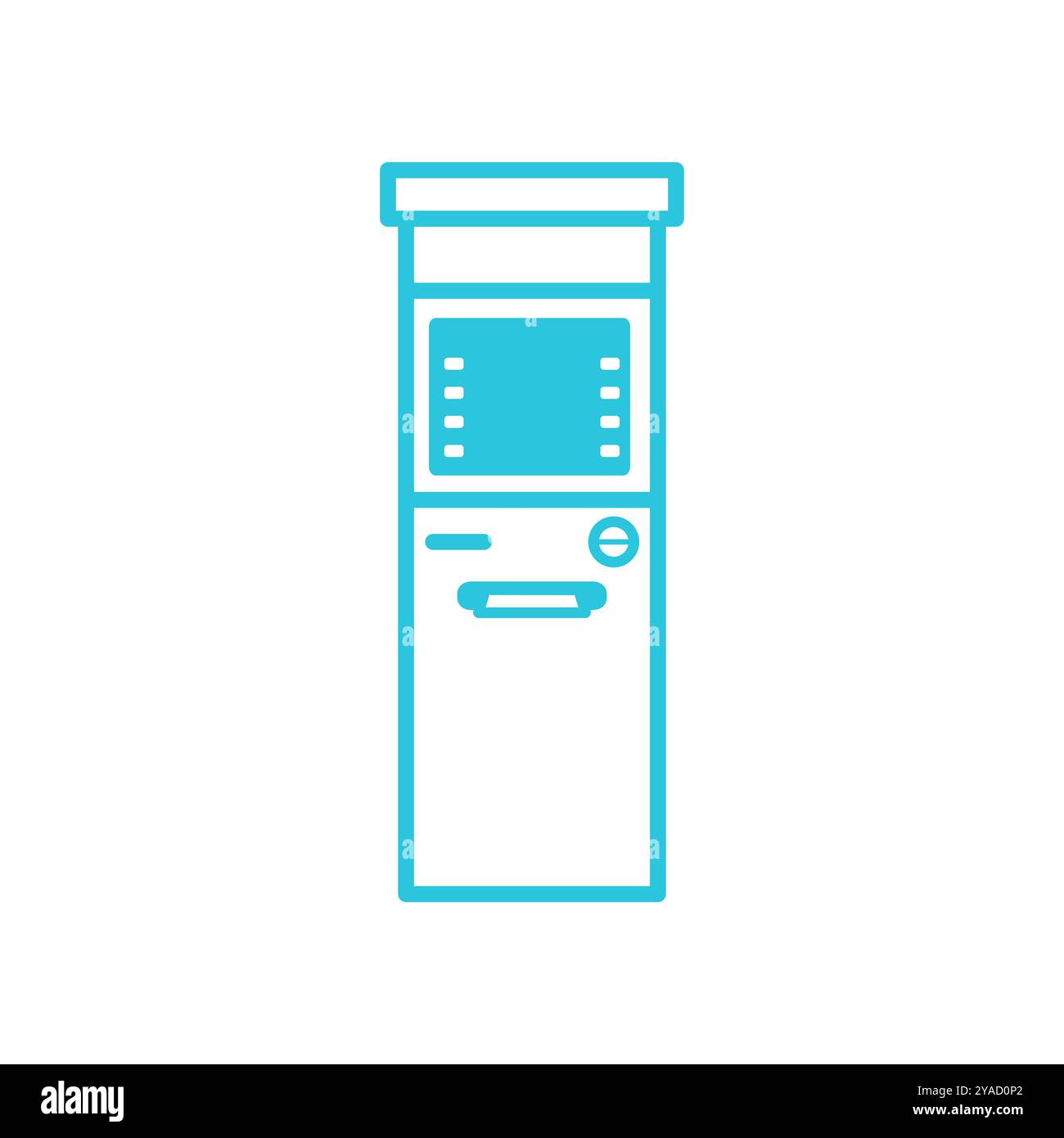 guichet automatique extérieur. Isolé sur fond blanc. À partir du jeu d'icônes bleues. Illustration de Vecteur