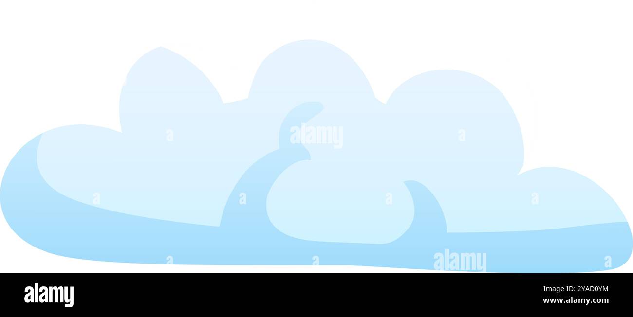 Des nuages bleus doux flottent doucement dans le ciel créant une atmosphère paisible. L'illustration capture l'essence de la tranquillité et du calme que l'on trouve dans Illustration de Vecteur