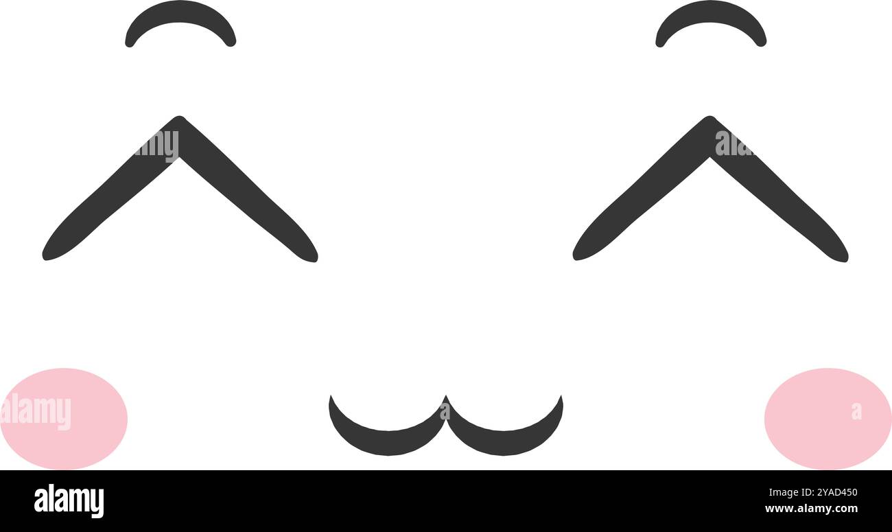 Un visage de lapin de dessin animé charmant présente les yeux fermés un sourire joyeux et joues roses parfait pour enfants illustrations cartes de vœux ou ludique Illustration de Vecteur