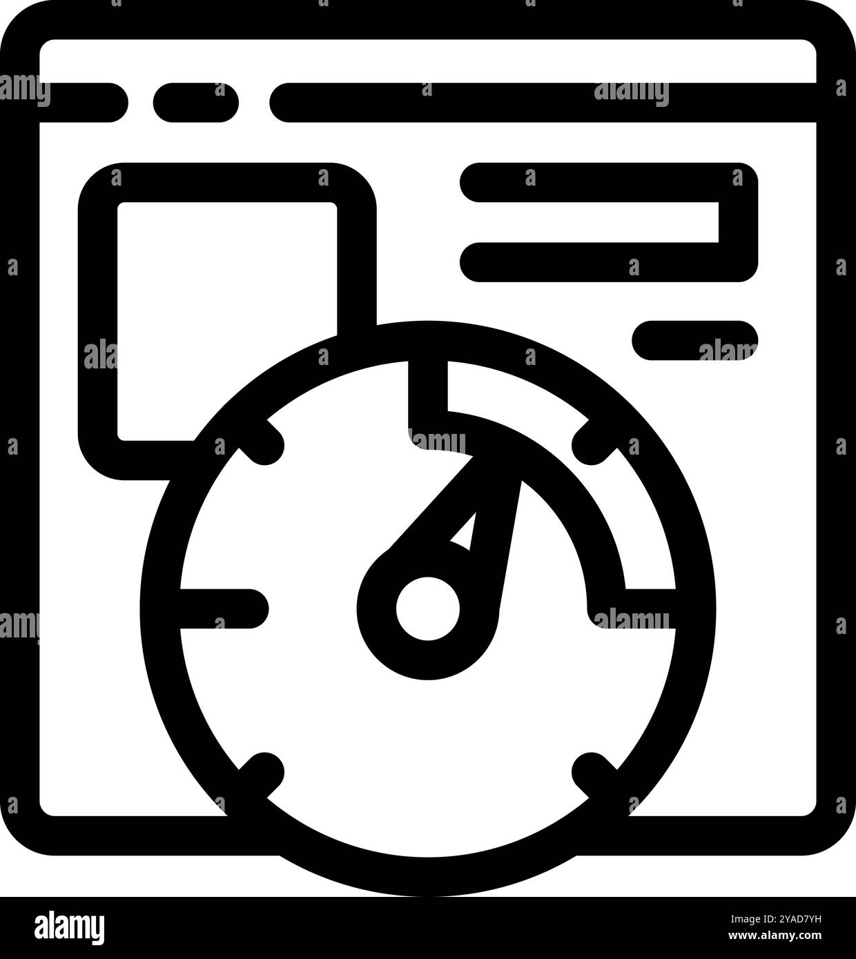Speedometer mesure la vitesse de chargement d'un site Web, montrant son optimisation de performance Illustration de Vecteur
