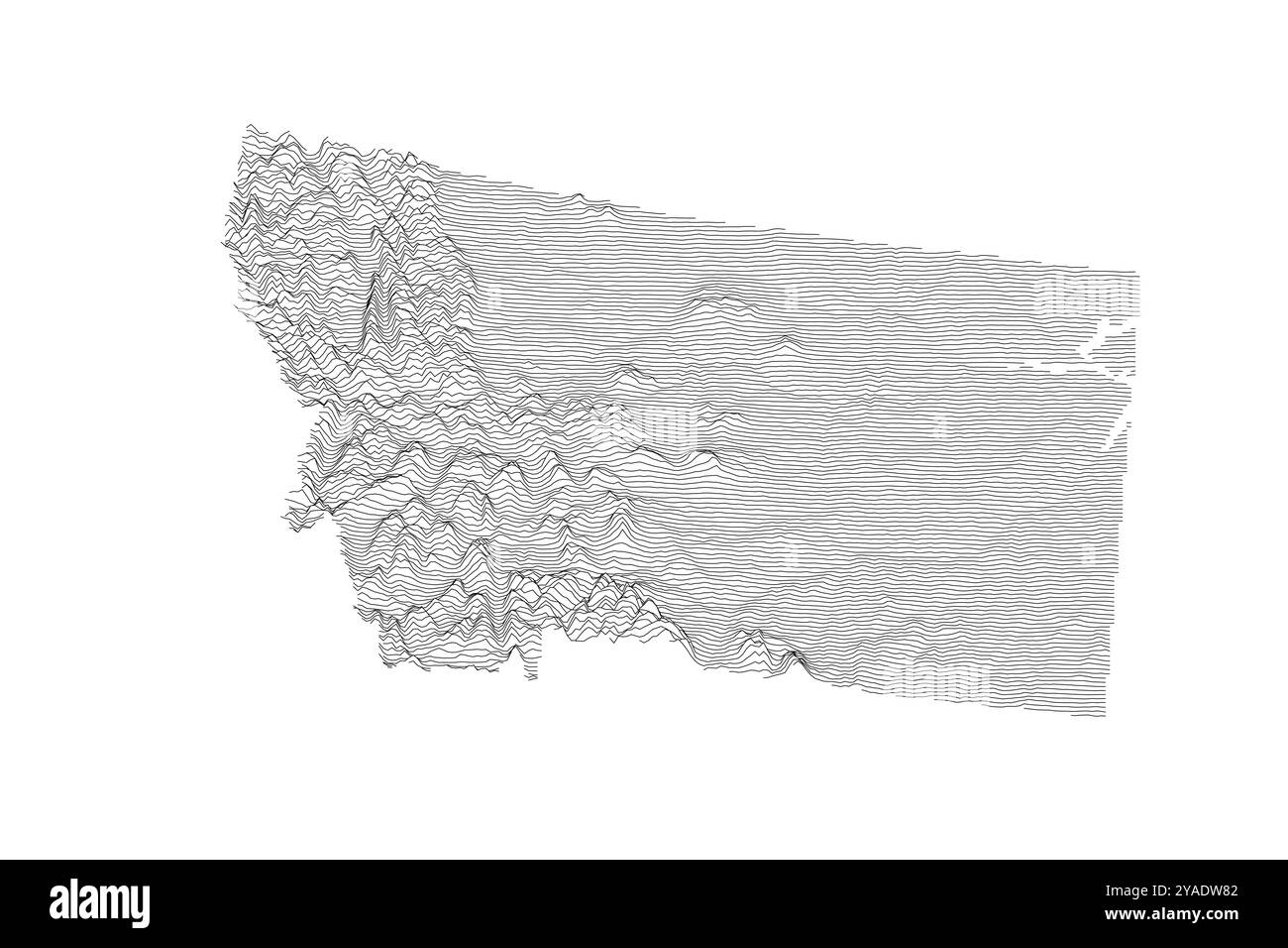 Carte de la ligne de crête du Montana illustrant une topographie spectaculaire des grandes Plaines aux montagnes Rocheuses Illustration de Vecteur