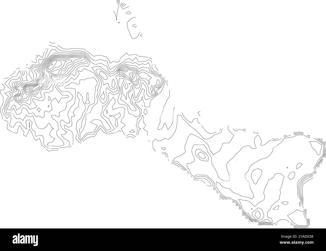 Carte topographique détaillée de Guam, montrant son terrain varié des zones côtières aux collines intérieures Illustration de Vecteur