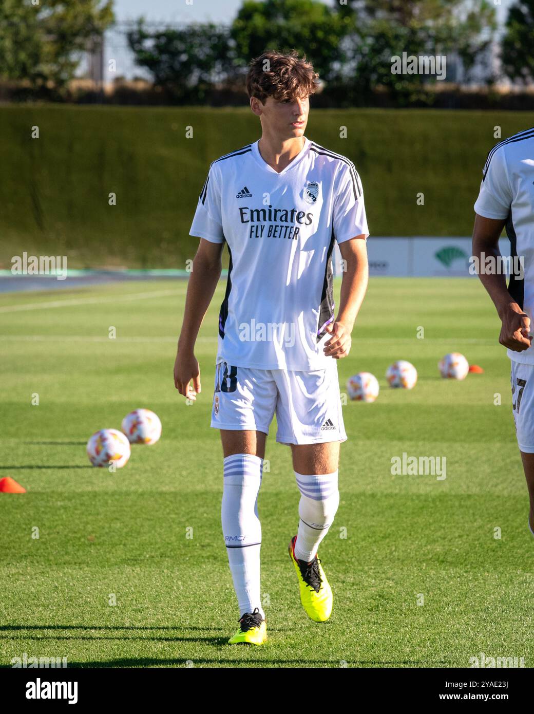 Madrid, Espagne. 10 septembre 2024. 1 Ligue RFEF. Real Madrid Castillva vs Unionistas de Salamanca. Stade Alfredo di Stefano. Javi Villar Banque D'Images