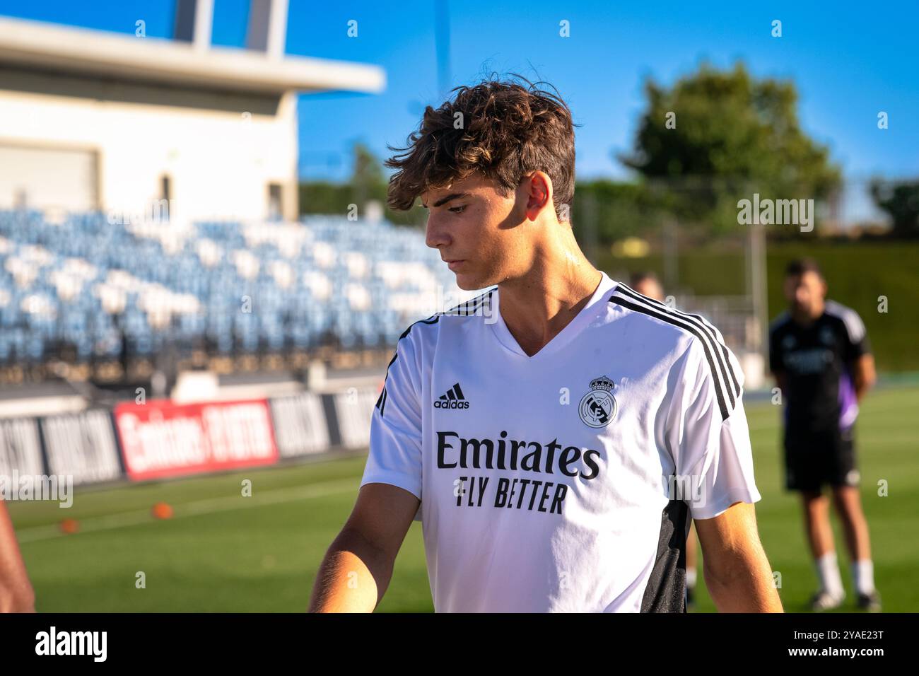 Madrid, Espagne. 10 septembre 2024. 1 Ligue RFEF. Real Madrid Castillva vs Unionistas de Salamanca. Stade Alfredo di Stefano. Javi Villar Banque D'Images